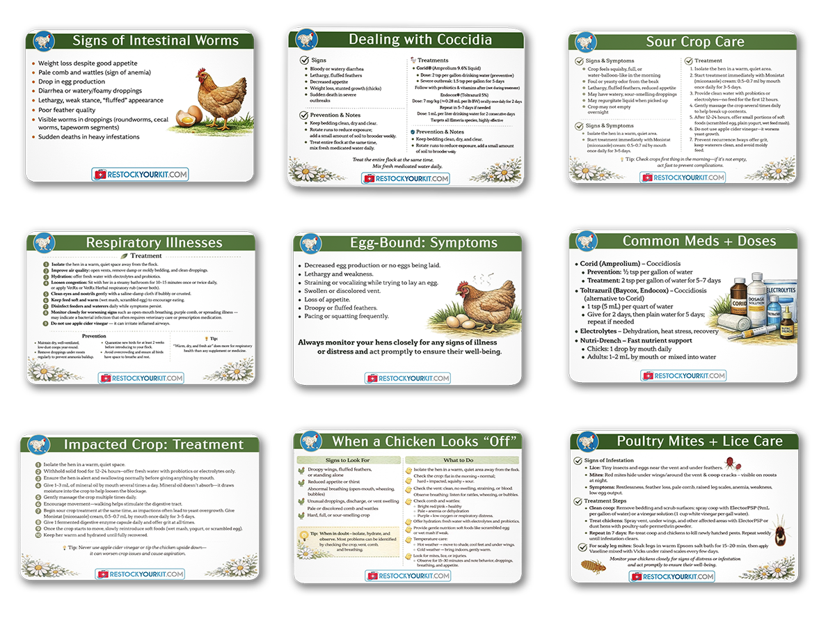 NEW! Backyard Chicken Care Card Set