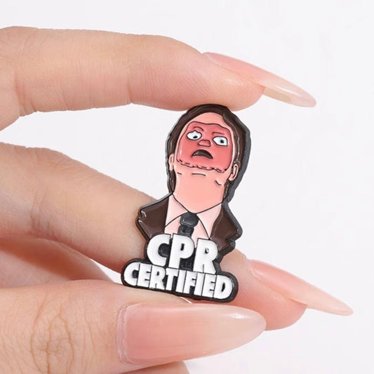 Enamel Pin – CPR Certified (Dwight Schrute from The Office) - First Aid Gear Shop