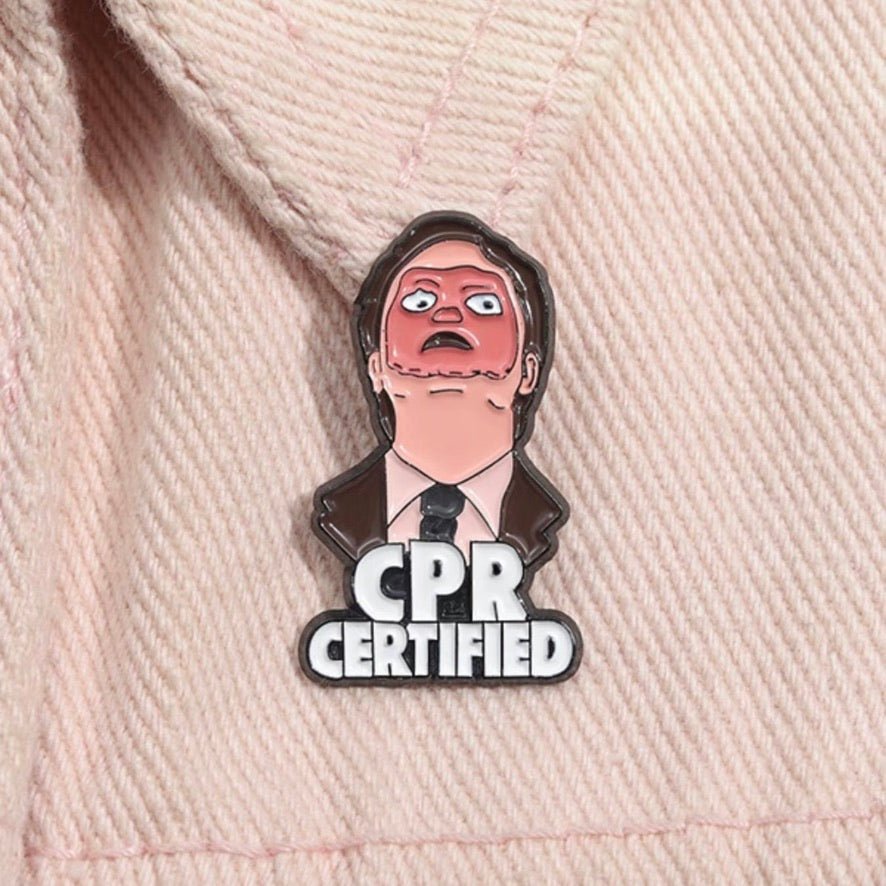 Enamel Pin – CPR Certified (Dwight Schrute from The Office) - First Aid Gear Shop