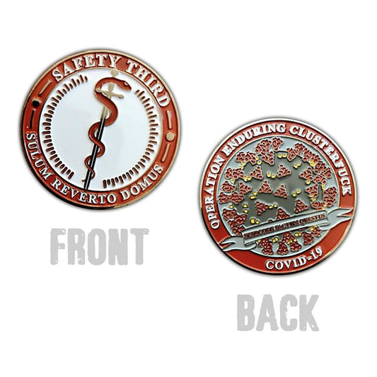 Safety Third COVID-19 Challenge Coin Challenge Coin Hawk Ventures 