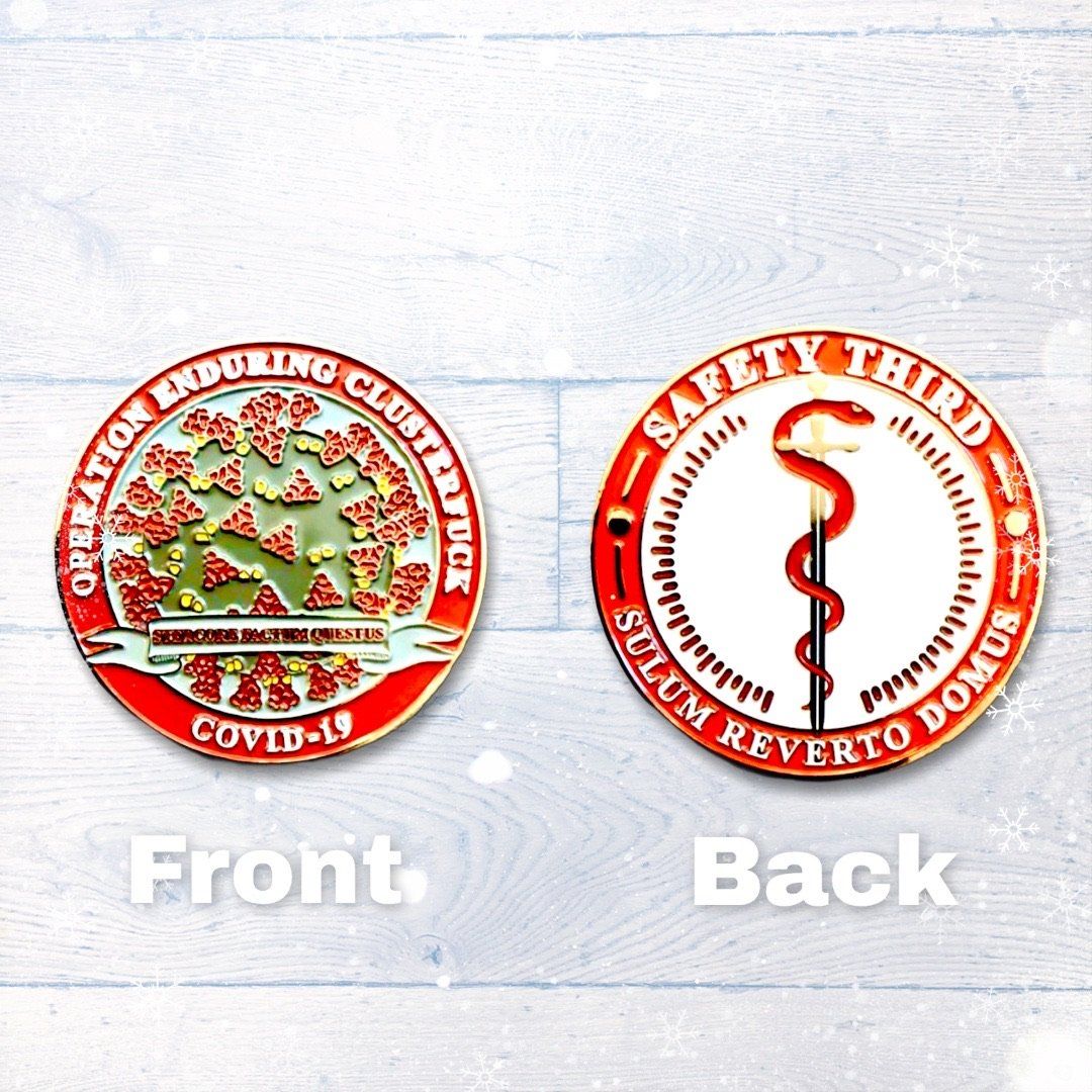 Safety Third COVID-19 Challenge Coin Challenge Coin Hawk Ventures 