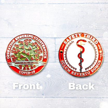 Safety Third COVID-19 Challenge Coin Challenge Coin Hawk Ventures 