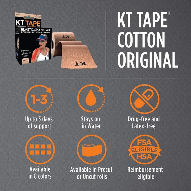 KT Kinesiology Therapeutic Athletic Tape, Pre-Cut Strip - The First Aid Gear Shop