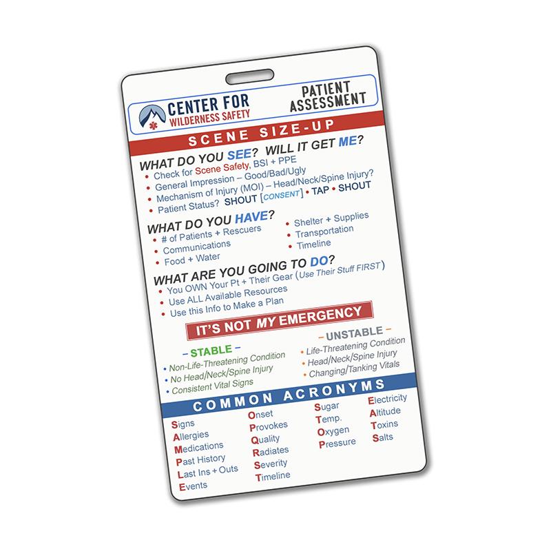 Patient Assessment System - Plastic Reference Cards - The First Aid Gear Shop