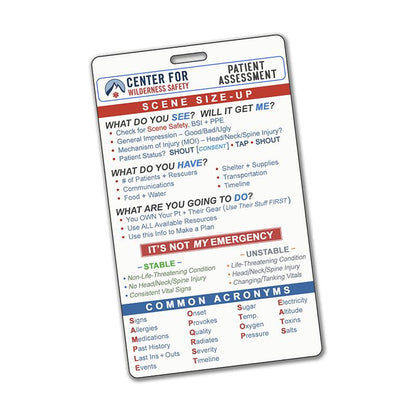 Patient Assessment System - Plastic Reference Cards - The First Aid Gear Shop