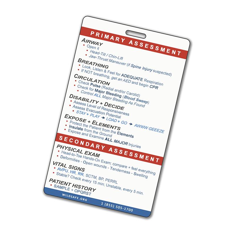 Patient Assessment System - Plastic Reference Cards - The First Aid Gear Shop