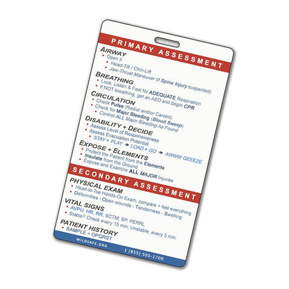 Patient Assessment System - Plastic Reference Cards - The First Aid Gear Shop