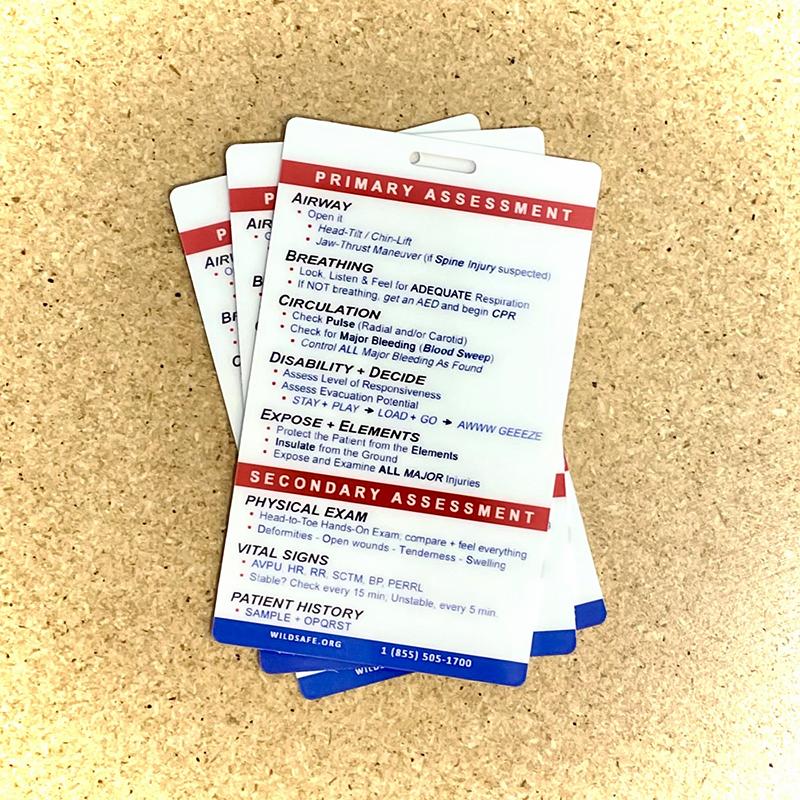 Patient Assessment System - Plastic Reference Cards - The First Aid Gear Shop